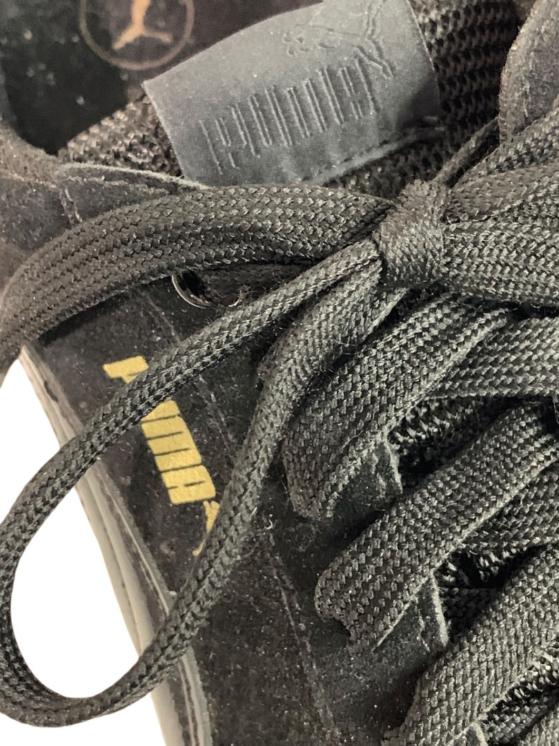 Size 9.5 Puma Black Suede Platform Vikky Sneaker Womens