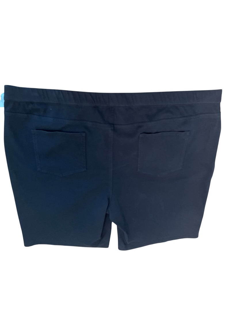 Size 30W Isaac Mizrahi Live! Womens Stretch Pull On Denim Shorts Pockets Black