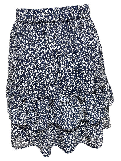 XXS J. Crew Tiered Ruffled Lined Floral Mini Skirt AY478