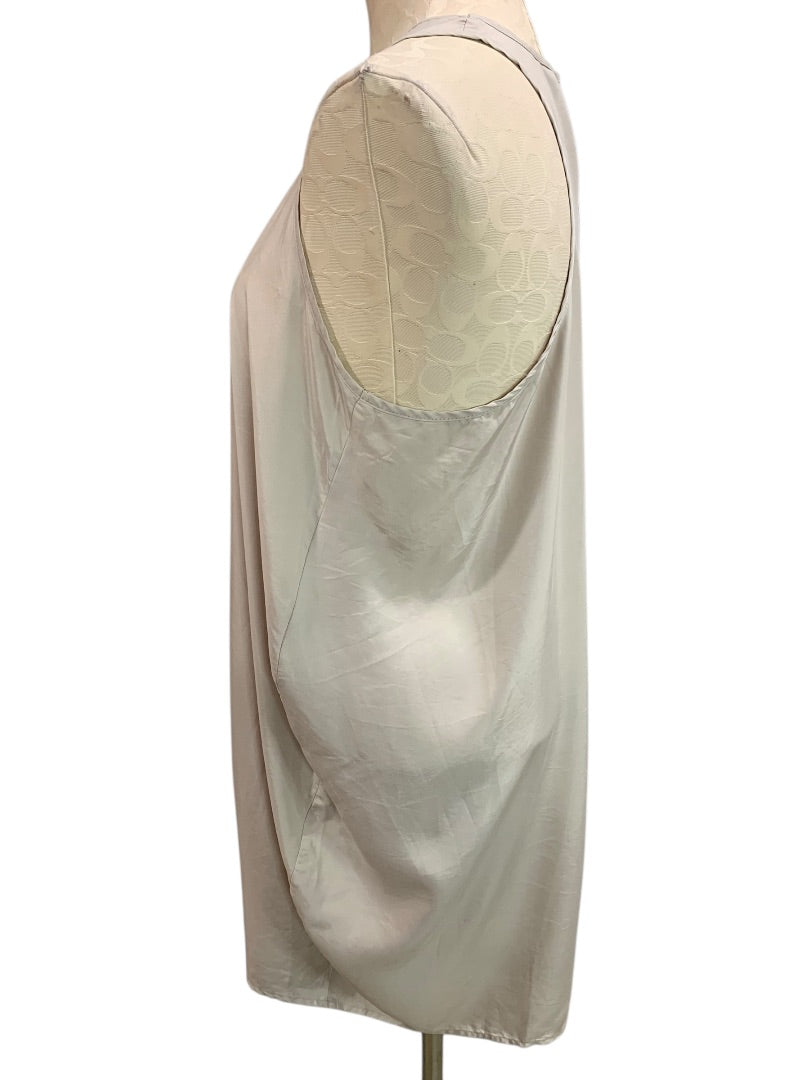 Small Hatch Draped Scoop Neck Dress Tan Sleeveless