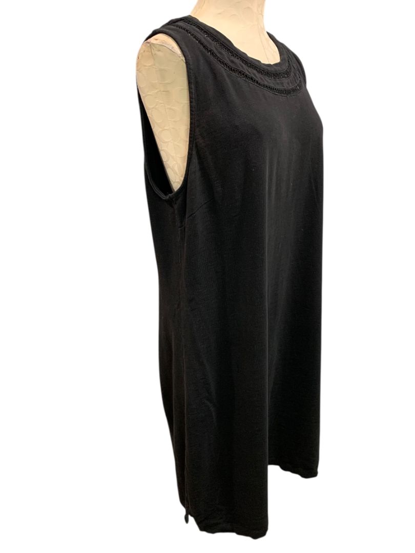 XL Talbots Shift Dress Sleeveless Black Knit Cotton