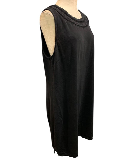 XL Talbots Shift Dress Sleeveless Black Knit Cotton