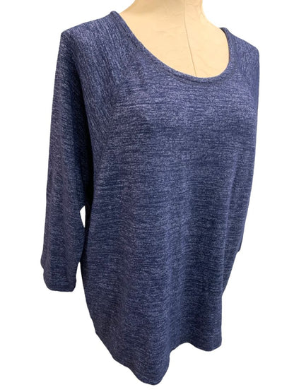 XL T by Talbots Womens Navy Blue Casual Marled Knit Sweater