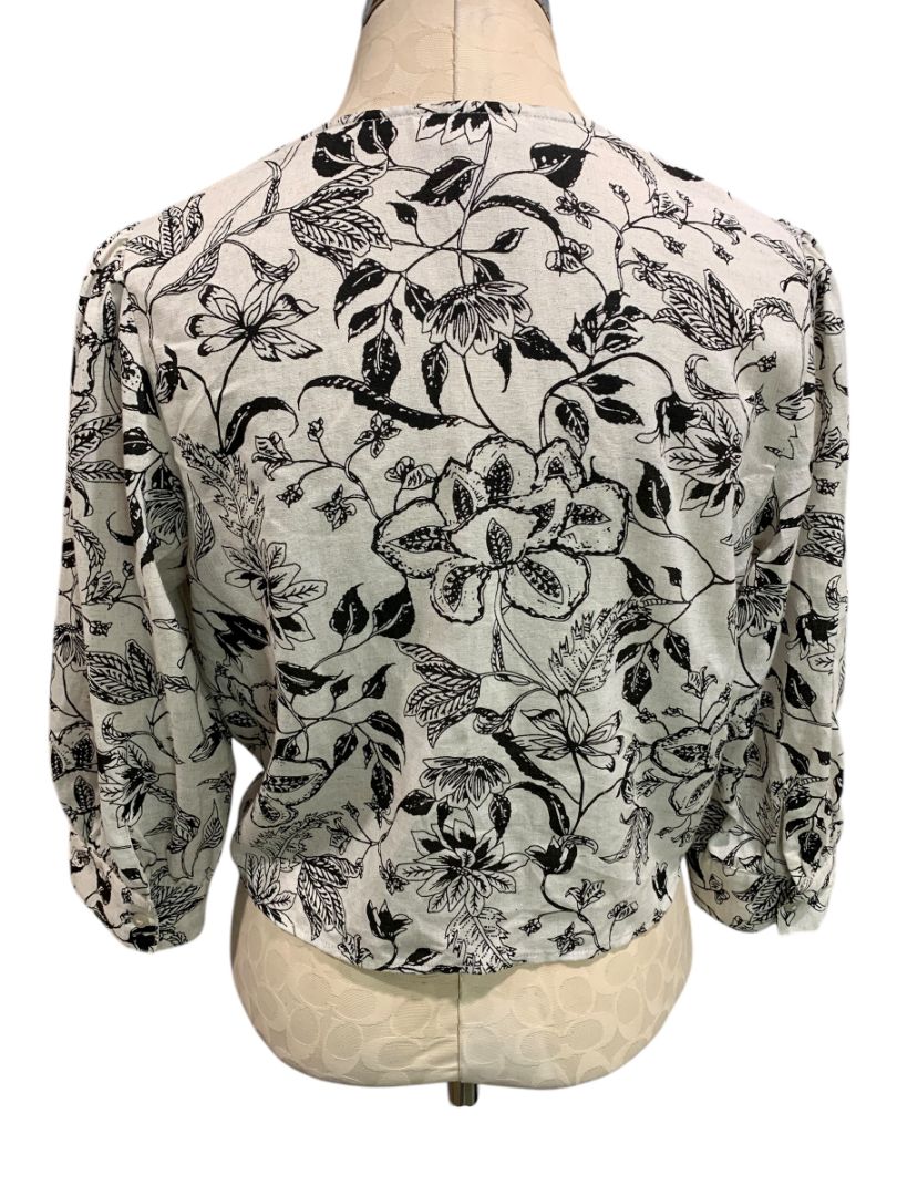 Medium Japra Womens Linen Blend Tie Up Front Shirt