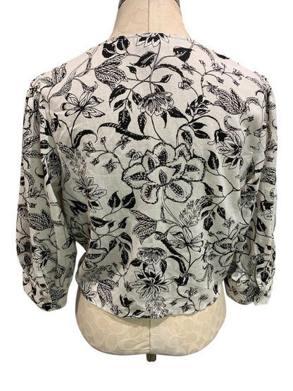 Medium Japra Womens Linen Blend Tie Up Front Shirt