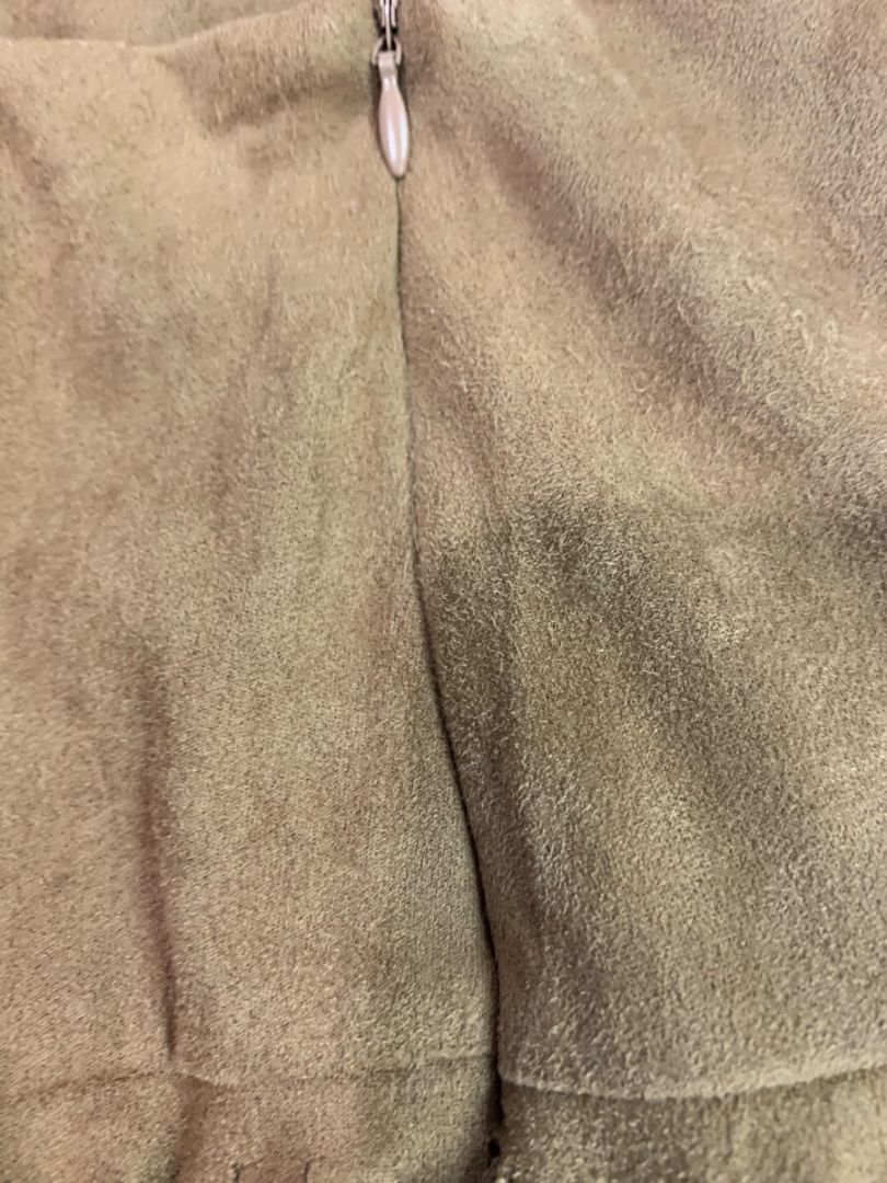 Size 3X Back in the Saddle Brown Fringed Midi Skirt Faux Suede Western