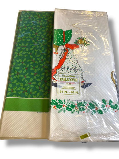 Vintage American Greetings Tablecovers Paper 54" x 96" Set of 2 Holly Hobbie New
