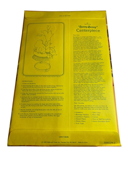 Vintage Hallmark Sunny Bunny Honeycomb Centerpiece 13" 300ECP4-2