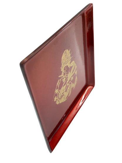 Japanese Lacquerware Box of 6 Coasters Geisha Design 2.8" Square