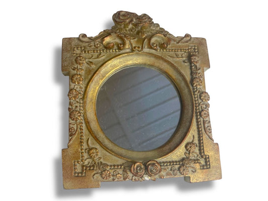 Small Wall Hanging Accent Mirror Shabby Chic Resin 5.5"h x 4.5"w
