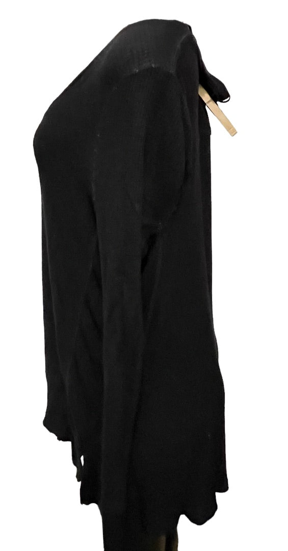 XS We The Free Waffle Knit Long Sleeve Oversize Womens Top Black