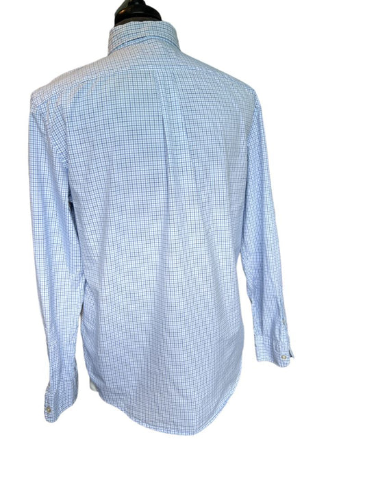 Size Medium Vineyard Vines Blue Check Classic Fit Tucker Shirt Long Sleeve