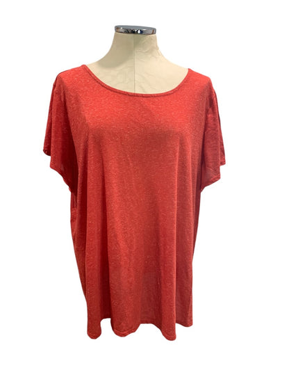 22/24 Cacique Womens Sleep Loungewear Tshirt Top Linen Blend Light Red