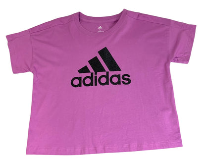 Large (14) Adidas Girls New Short Sleeve Tshirt Medium Purple AA3064