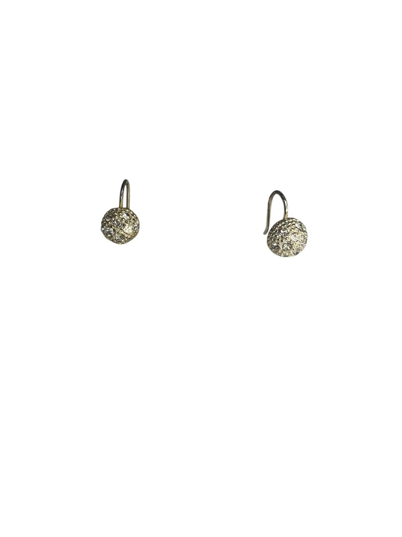 Sparkly Petite Round Hook Earrings .5 Inch Drop Dangle