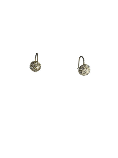 Sparkly Petite Round Hook Earrings .5 Inch Drop Dangle