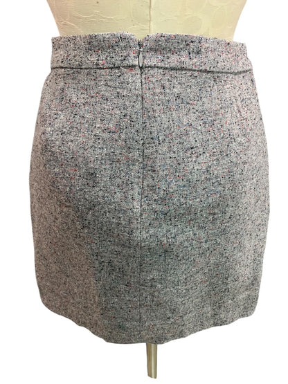 Size 6 J.Crew Skirt Wool Silk Blend Tweed Gray Lined Mini