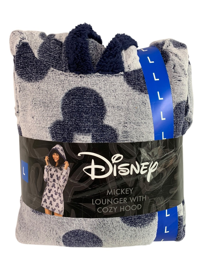 Large Disney Womens New Mickey Mouse Lounger Cozy Hood Plush