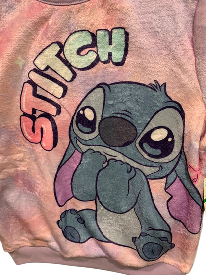 Large Disney Stitch Girls New Pullover Plush Long Sleeve Shirt Soft