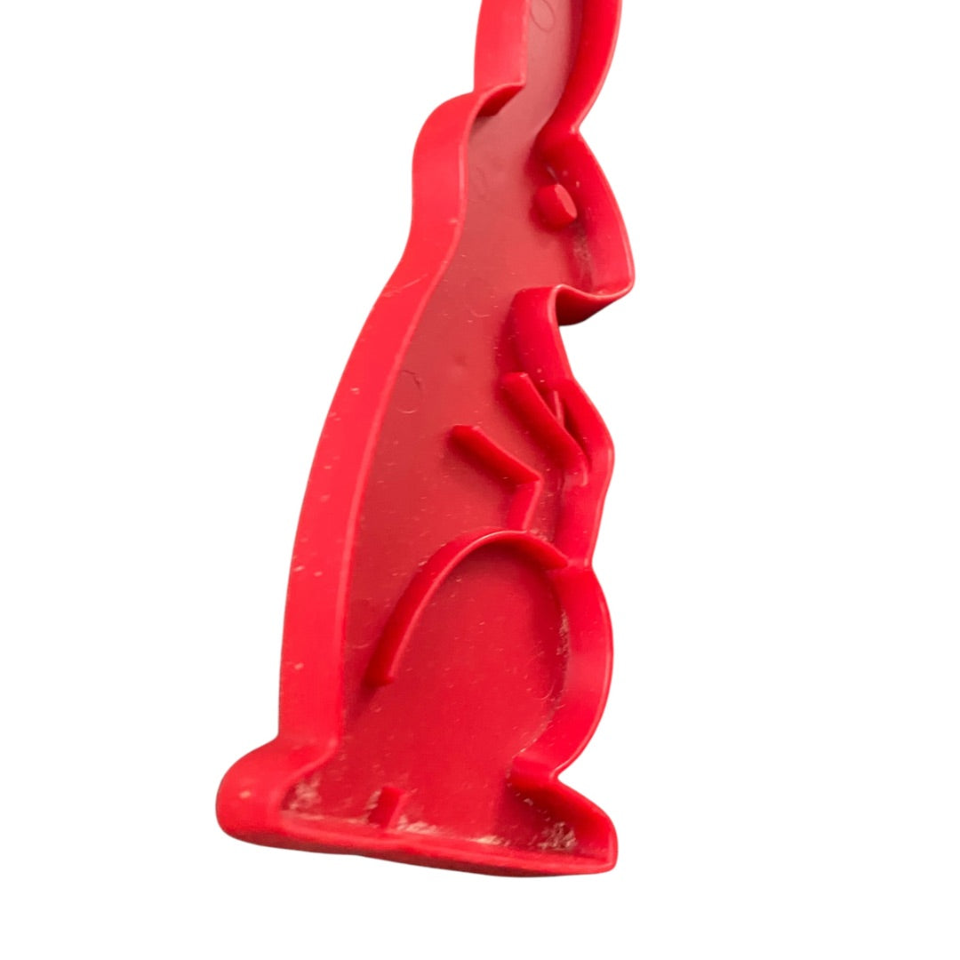 Tupperware 1970s Red Plastic Cookie Cutter USA Easter Bunny Rabbit Spring