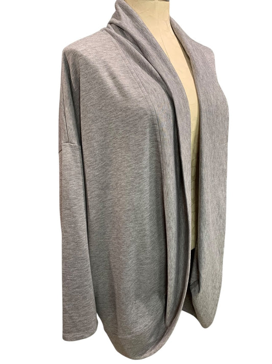 2X CJ Banks Womens Gray Cocoon Wrap Cardigan Knit Pockets