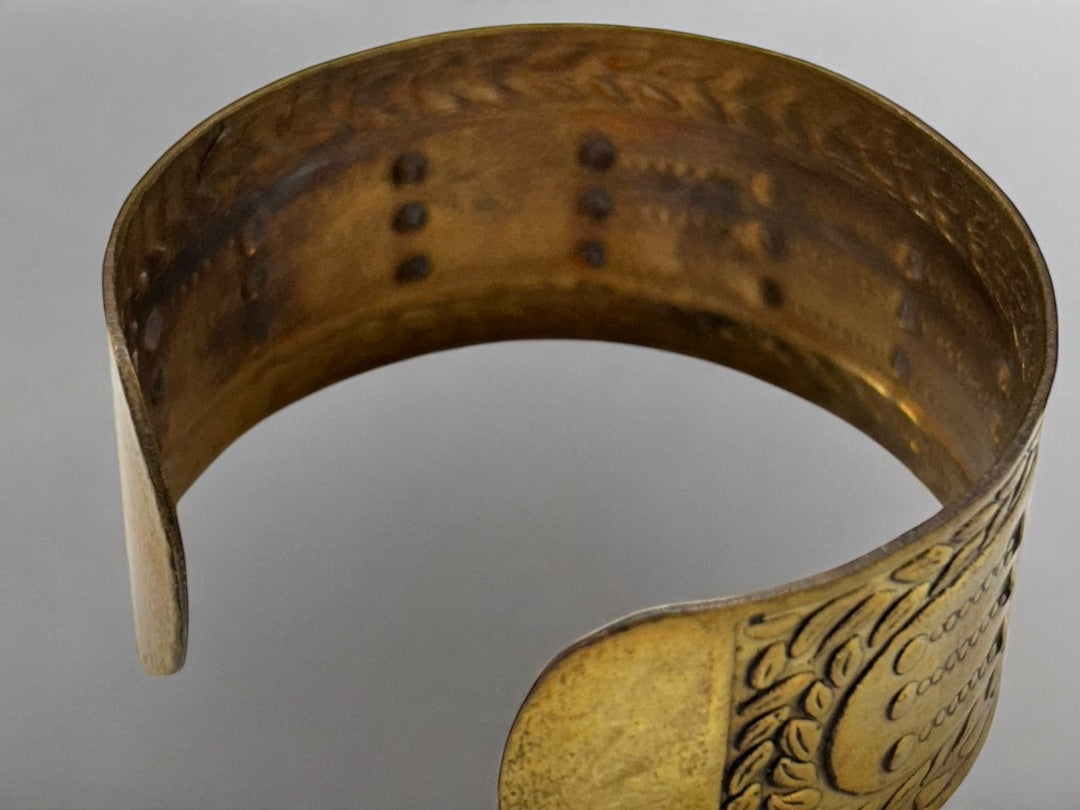 Copper Color Open Adjustable Bangle Bracelet 28mm Width