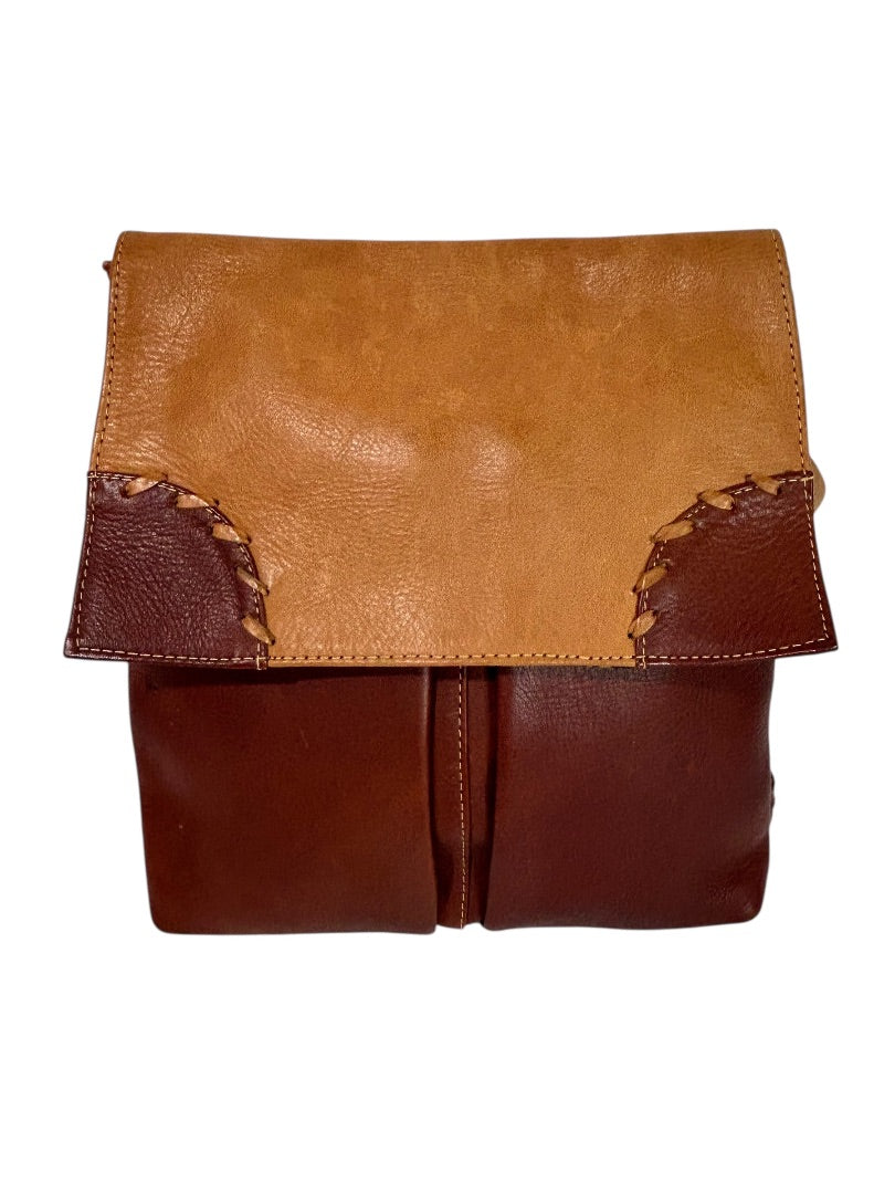 JL Saldivar Paraguay Handcrafted Two Tone Brown Crossbody Bag