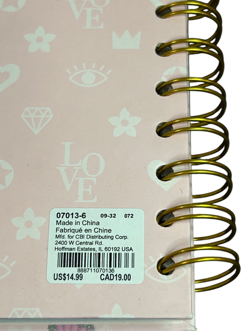 Claires New Butterfly Lined Journal Spiral Bound 8 x 6 Inch