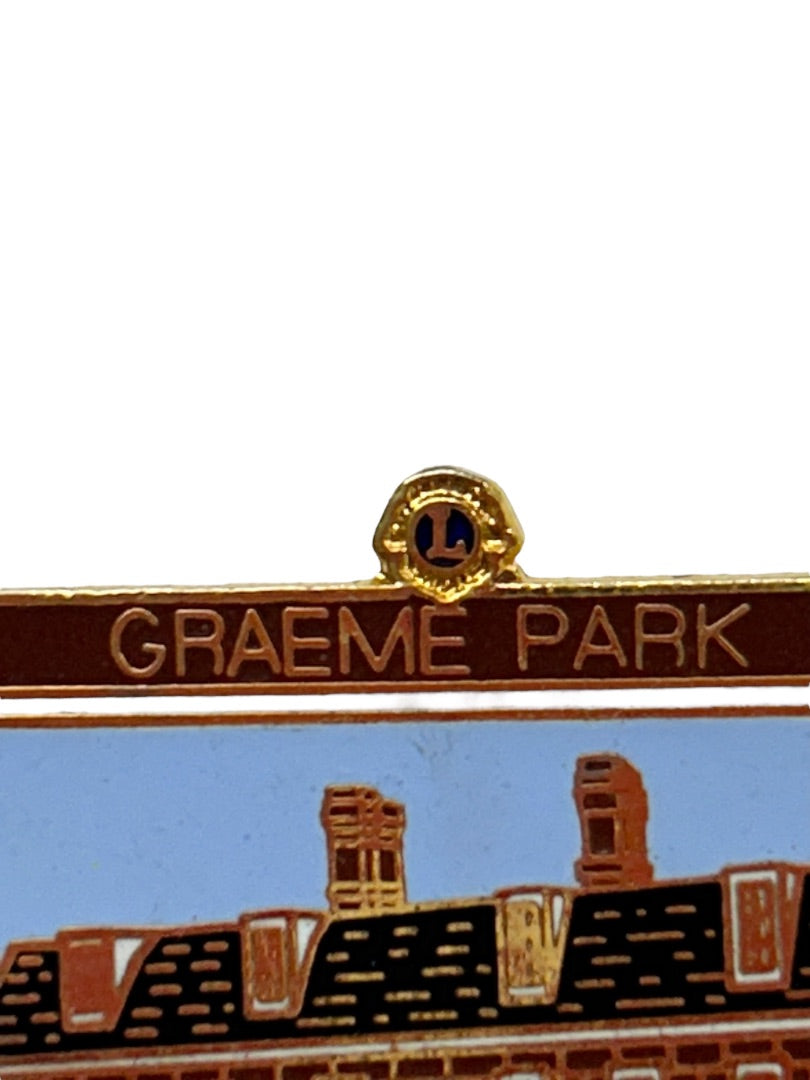 Graeme Park District 14-R 1988 Goldtone Enameled Pin Double Back 1.4" x 2"