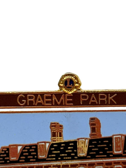 Graeme Park District 14-R 1988 Goldtone Enameled Pin Double Back 1.4" x 2"