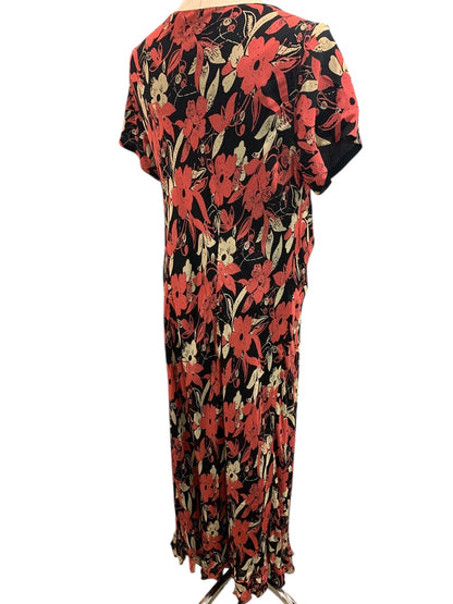 Size 18W Style & Co Woman Pullover Floral Maxidress Lined Rayon