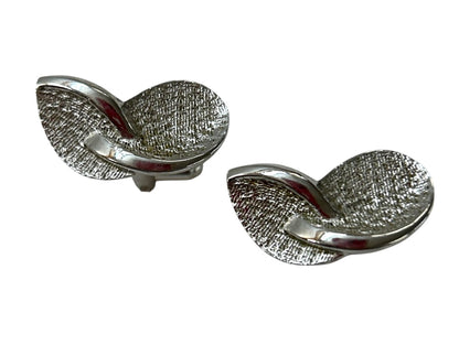 Vintage Silvertone Cuff Links Textured 1 Inch Mens Accessory