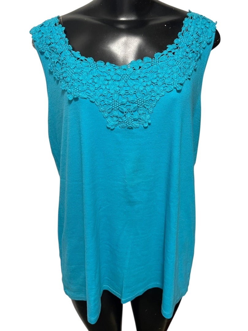 22/24 Lane Bryant Pretty & Perfect Womens Teal Tank Top Shirt