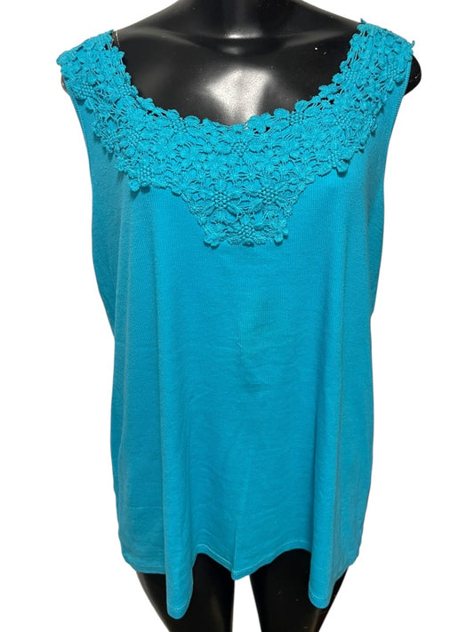 22/24 Lane Bryant Pretty & Perfect Womens Teal Tank Top Shirt