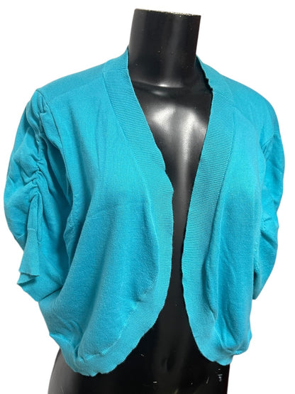 Size 22/24 Lane Bryant Womens Turquoise Crop Cardigan Sweater