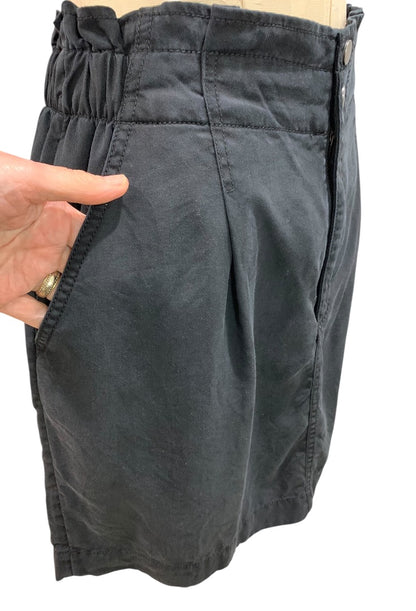 Size 4P Loft Petites Black Soft Skirt Pockets Elastic Waist Snap Zip