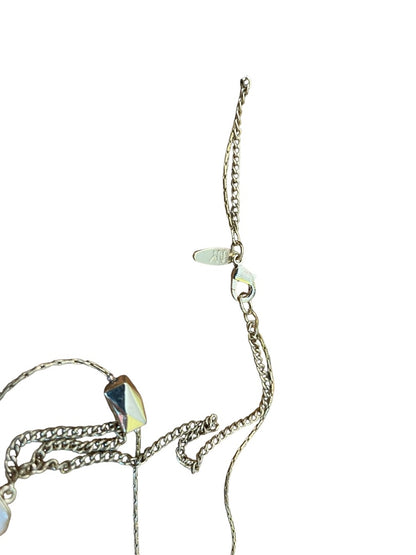 New York & Company 2 Strand Goldtone 37 Inch Beaded Necklace Black White Pink