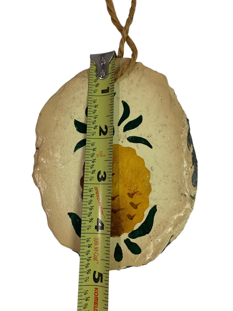 Small Painted Slate Doorknob Wall Hanging Pineapple 5 Inch