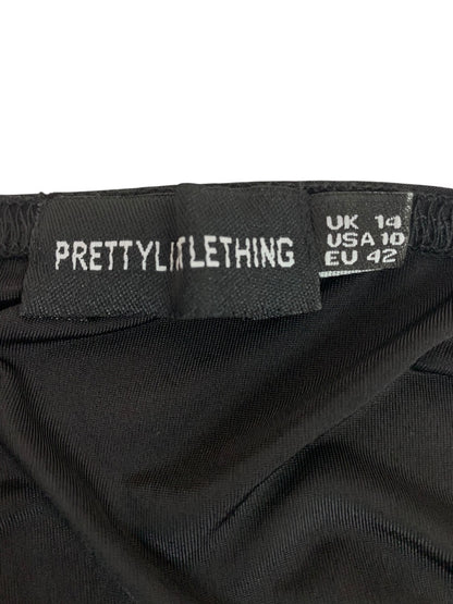 Size 10 Pretty Little Things Womens Body Suit Black Drape Neck