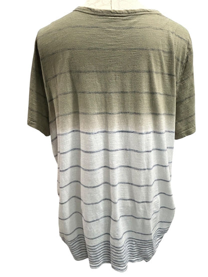 Size 18/20 Lane Bryant Ruched Side Tee Tshirt Womens Hombre Faded Design V-Neck