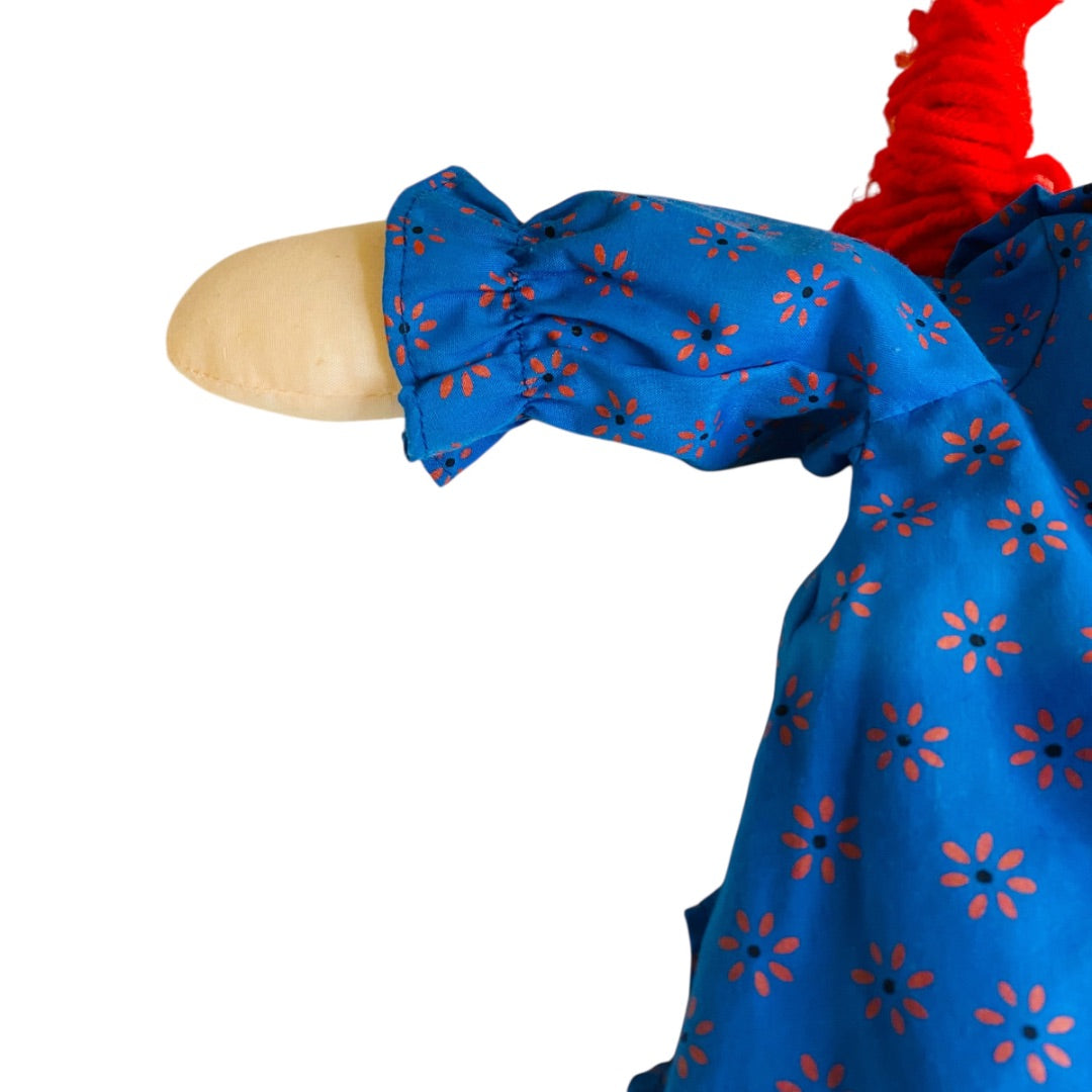 Vintage Applause Classic Raggedy Ann Rag Doll  17" Blue Orange Dress