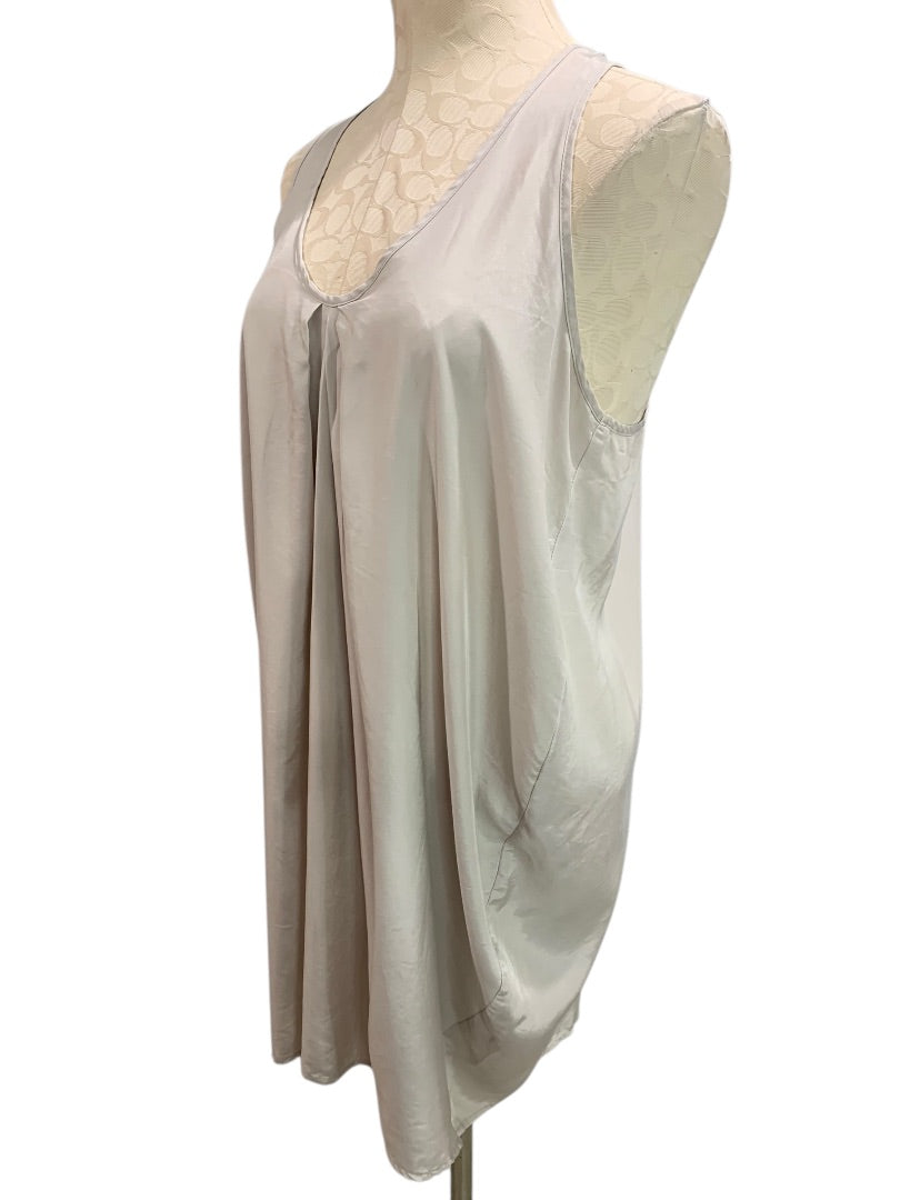 Small Hatch Draped Scoop Neck Dress Tan Sleeveless