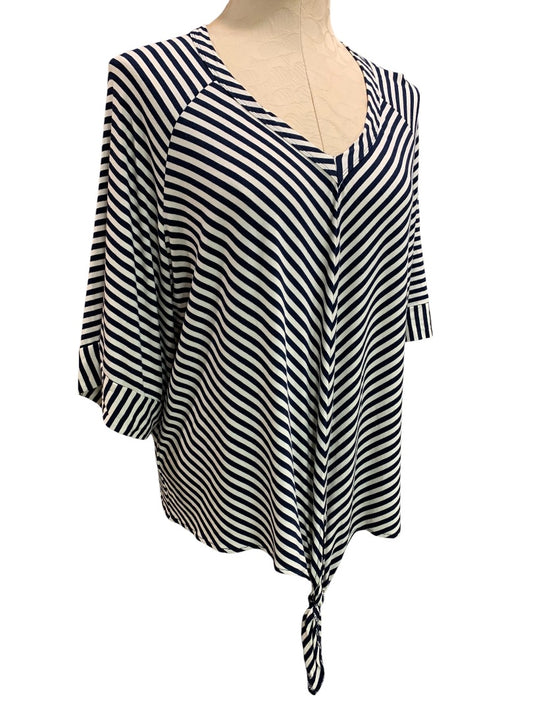 2X Skye's the Limit Woman V-Neck Soft Tshirt Knot Front Hem