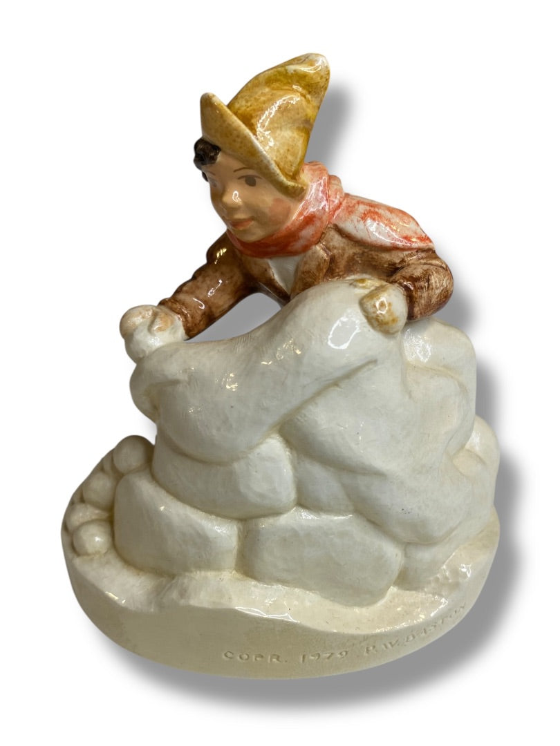1979 Sebastian Miniatures Signed Numbered Figurine Snowball Fight 3.5"