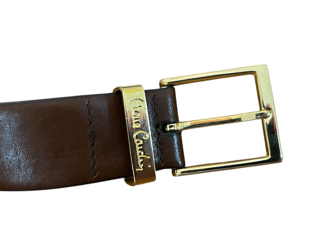 Size 36 Pierre Cardin Brown Soft Touch Cowhide Belt 1.2" width