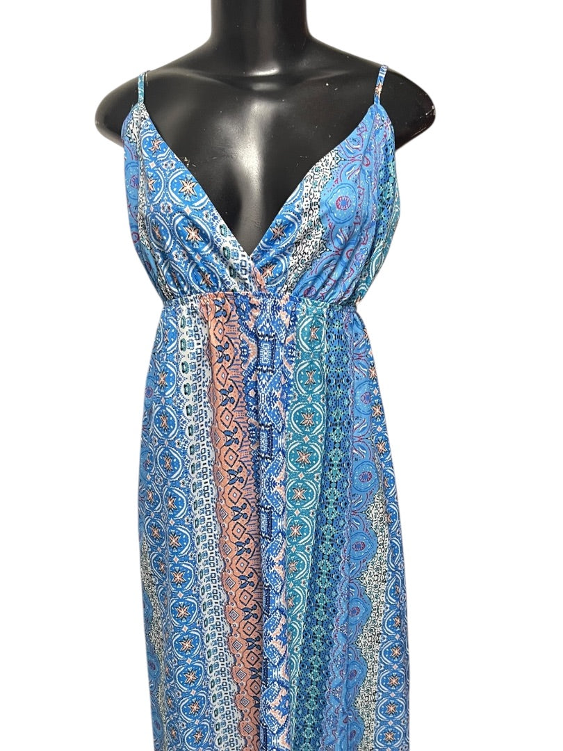 Size Large Cupshe Patterned Sleeveless Adjustable Strap Maxi Dress