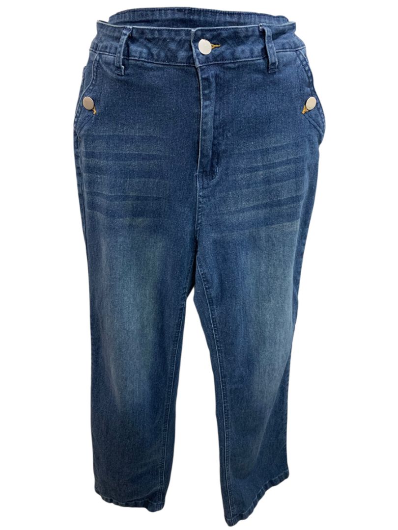 Size 1XL Womens Straight Leg Jeans Stretch Denim Dark Wash