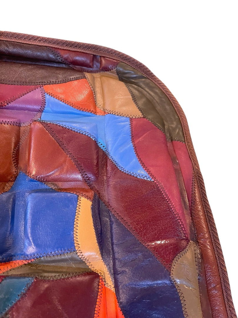 Leather Patchwork Ergo Comfort Lumbar Support Cushion Home or Auto