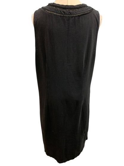 XL Talbots Shift Dress Sleeveless Black Knit Cotton