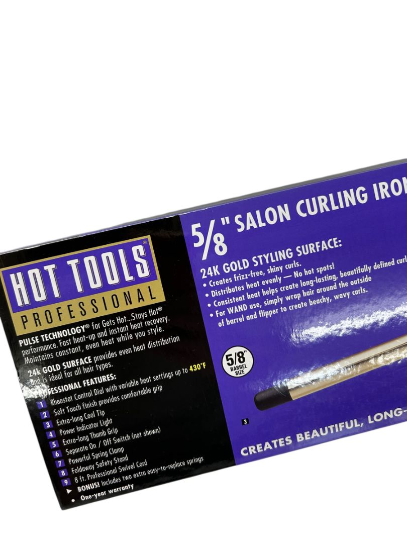 Hot Tools Professional Hair Curling Iron 5/8" 1109 Spring Gold Styling Beauty New